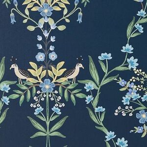 Anthropologie Luxembourg navy wallpaper new 1 roll